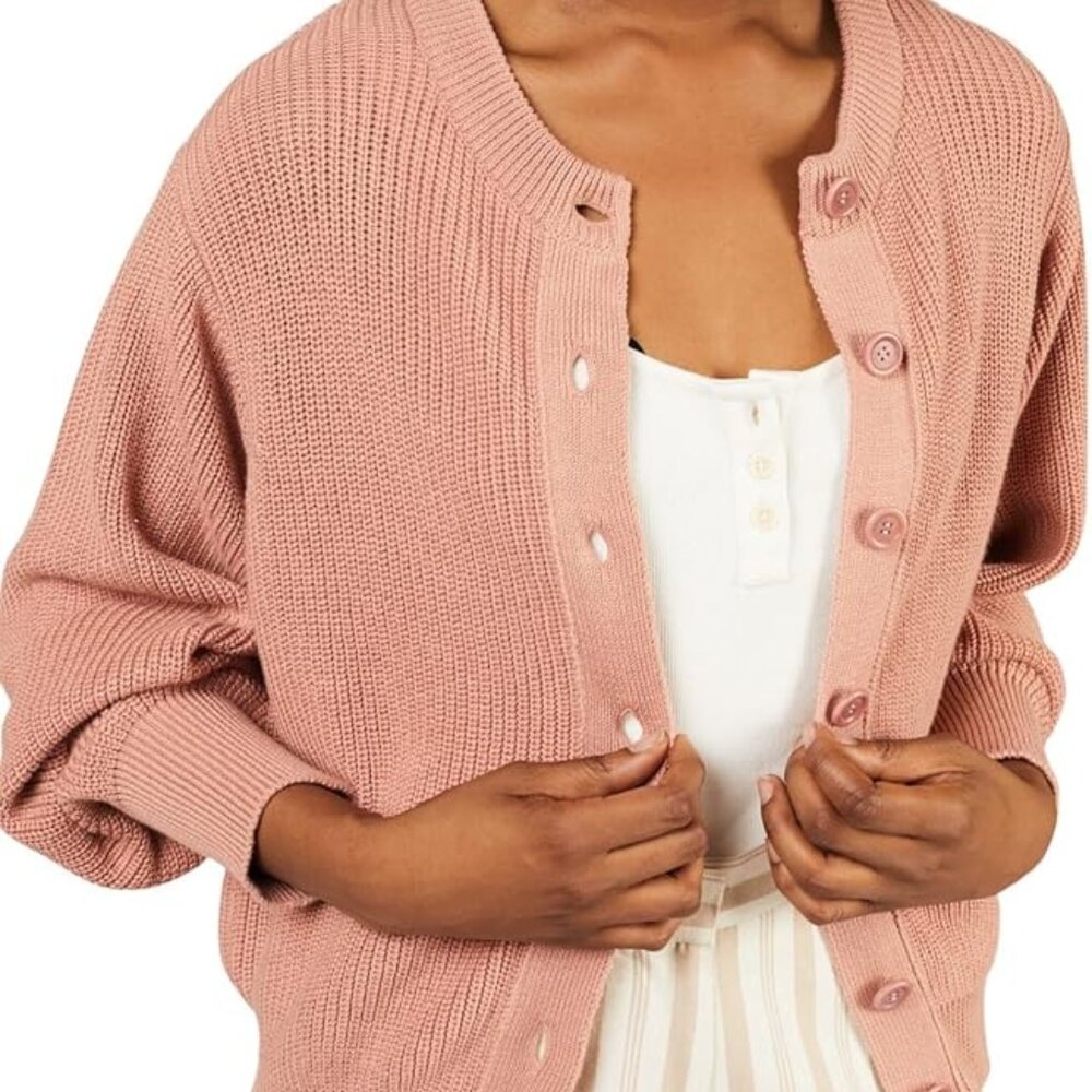 People Tree Bridget Cardigan in dusty pink, size 6
